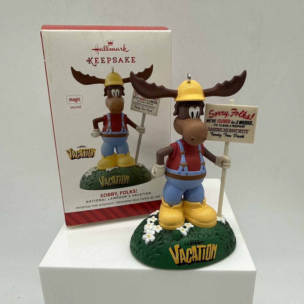 Hallmark National Lampoons Vacation "Sorry Folks!" Moose Christmas (No Battery)